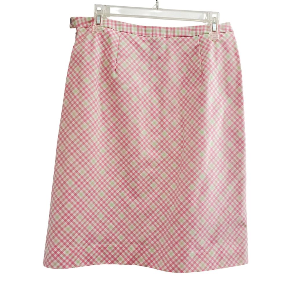 Brooks Brothers Multicolored Pastel Gingham Plaid Skirt Wm Size 8 Preppy - Picture 3 of 6